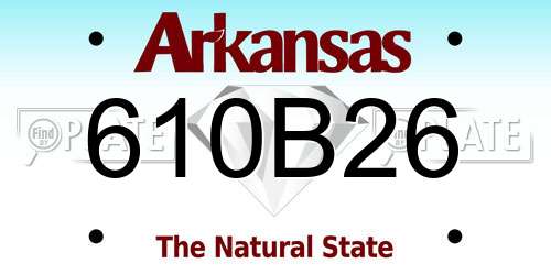 610B26 Arkansas License Plate