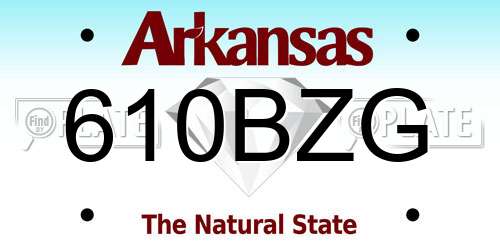 610BZG Arkansas License Plate