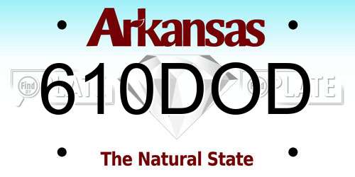 610DOD Arkansas License Plate