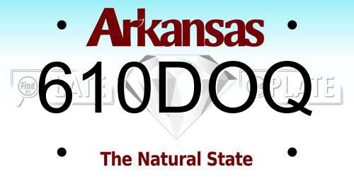 610DOQ Arkansas License Plate