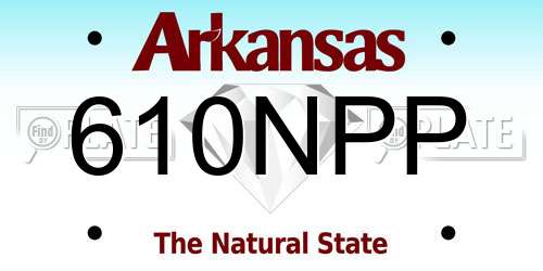 610NPP Arkansas License Plate