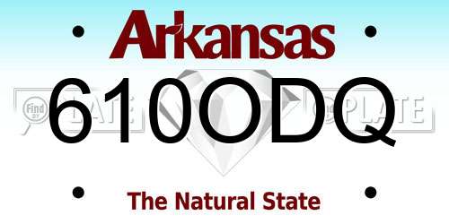 610ODQ Arkansas License Plate