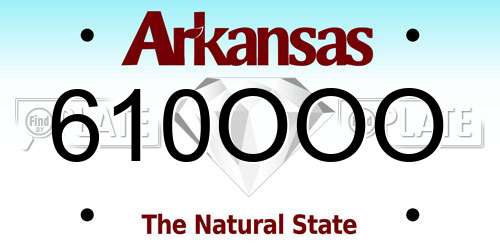 610OOO Arkansas License Plate
