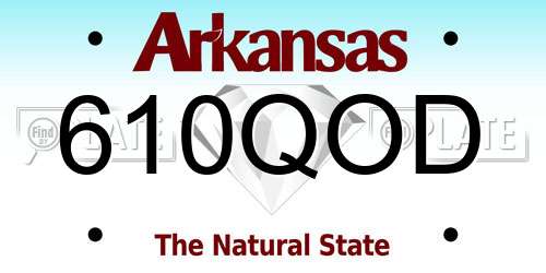 610QOD Arkansas License Plate