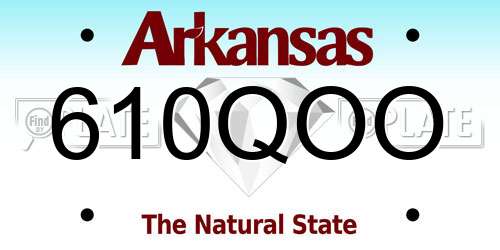 610QOO Arkansas License Plate