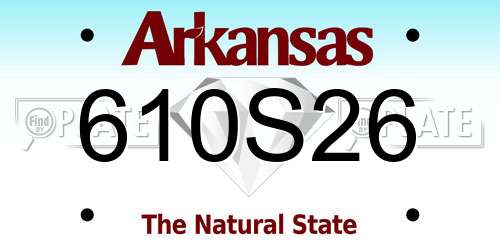 610S26 Arkansas License Plate