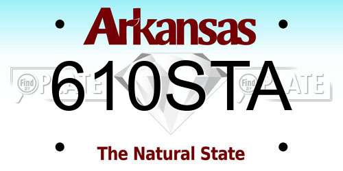 610STA Arkansas License Plate