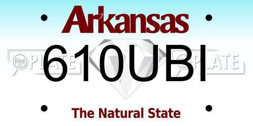 610UBI Arkansas License Plate