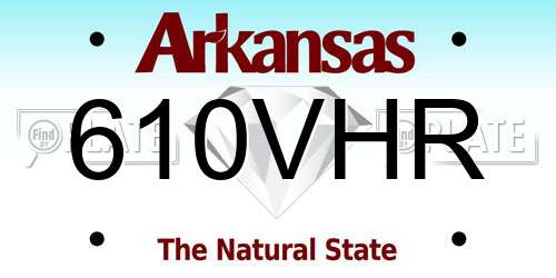 610VHR Arkansas License Plate