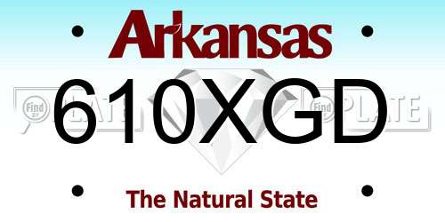 610XGD Arkansas License Plate