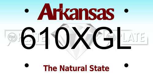 610XGL Arkansas License Plate