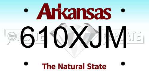 610XJM Arkansas License Plate