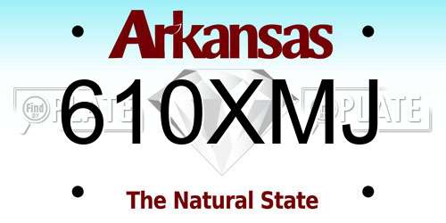 610XMJ Arkansas License Plate