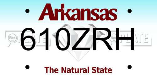 610ZRH Arkansas License Plate