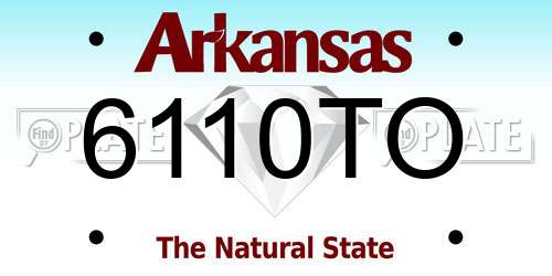 6110TO Arkansas License Plate