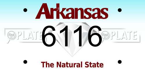 6116 Arkansas License Plate