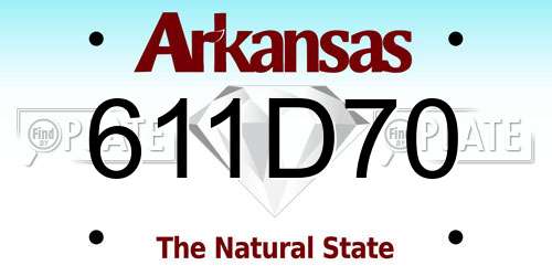 611D70 Arkansas License Plate