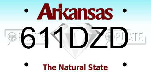 611DZD Arkansas License Plate