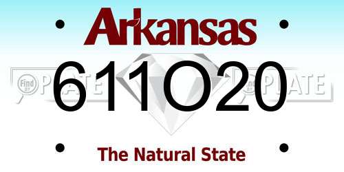 611O20 Arkansas License Plate