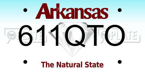 611QTO Arkansas License Plate