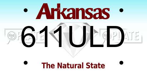 611ULD Arkansas License Plate