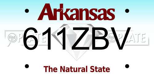 611ZBV Arkansas License Plate