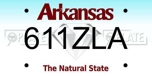 611ZLA Arkansas License Plate