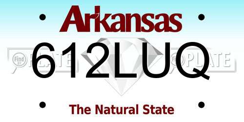 612LUQ Arkansas License Plate