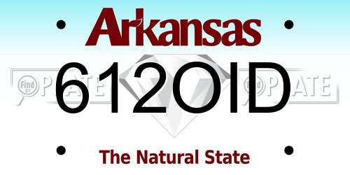 612OID Arkansas License Plate