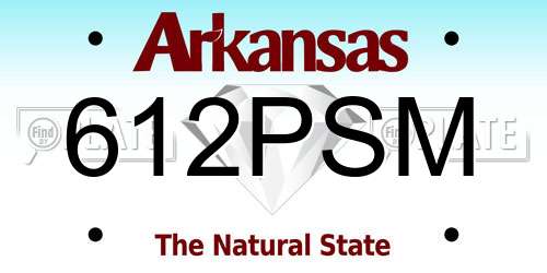 612PSM Arkansas License Plate