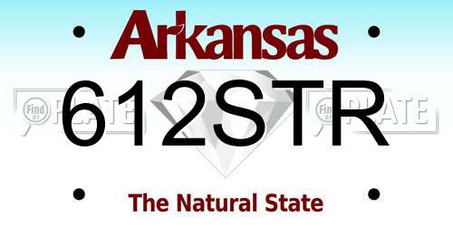612STR Arkansas License Plate