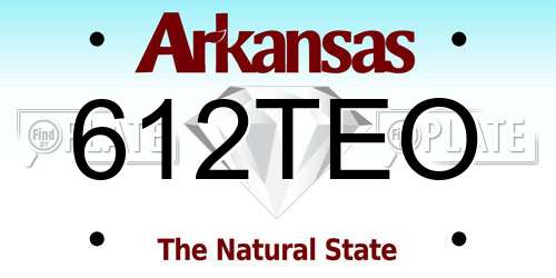 612TEO Arkansas License Plate