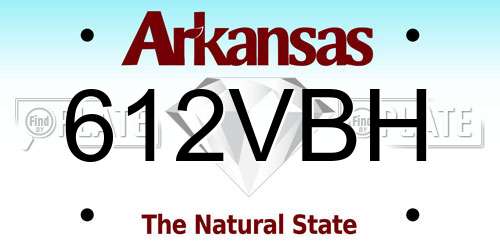 612VBH Arkansas License Plate