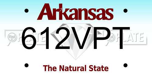 612VPT Arkansas License Plate