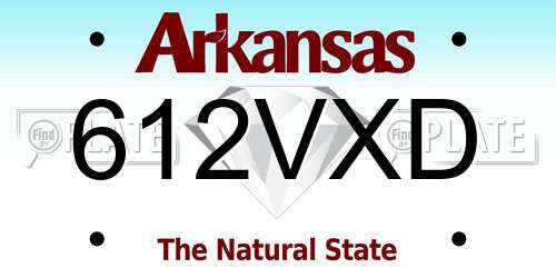 612VXD Arkansas License Plate