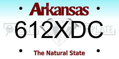 612XDC Arkansas License Plate