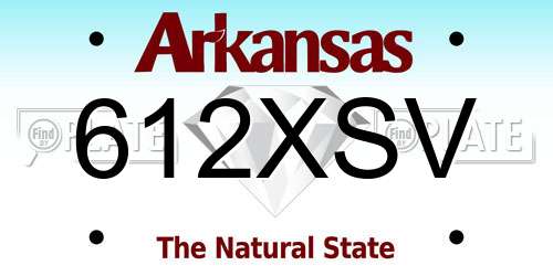 612XSV Arkansas License Plate