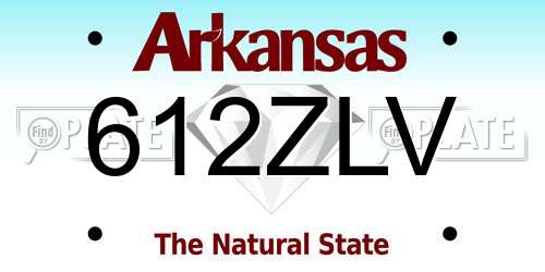 612ZLV Arkansas License Plate