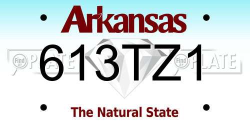 613TZ1 Arkansas License Plate