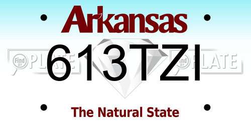 613TZI Arkansas License Plate