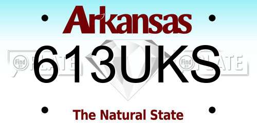 613UKS Arkansas License Plate