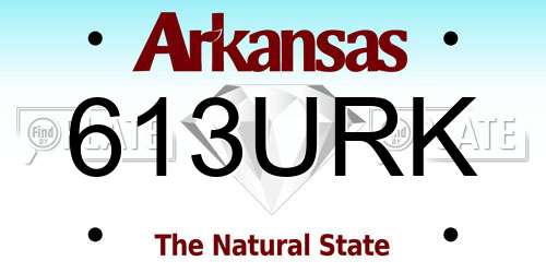 613URK Arkansas License Plate