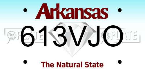 613VJO Arkansas License Plate