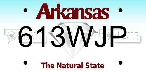 613WJP Arkansas License Plate