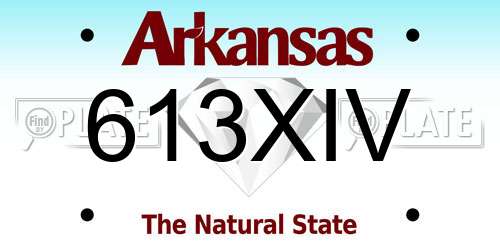 613XIV Arkansas License Plate