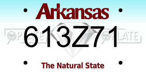613Z71 Arkansas License Plate