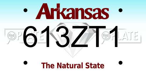 613ZT1 Arkansas License Plate