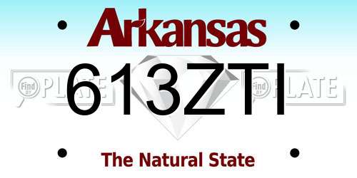 613ZTI Arkansas License Plate