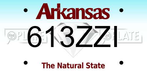 613ZZI Arkansas License Plate