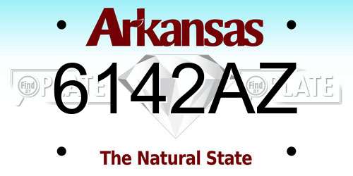 6142AZ Arkansas License Plate